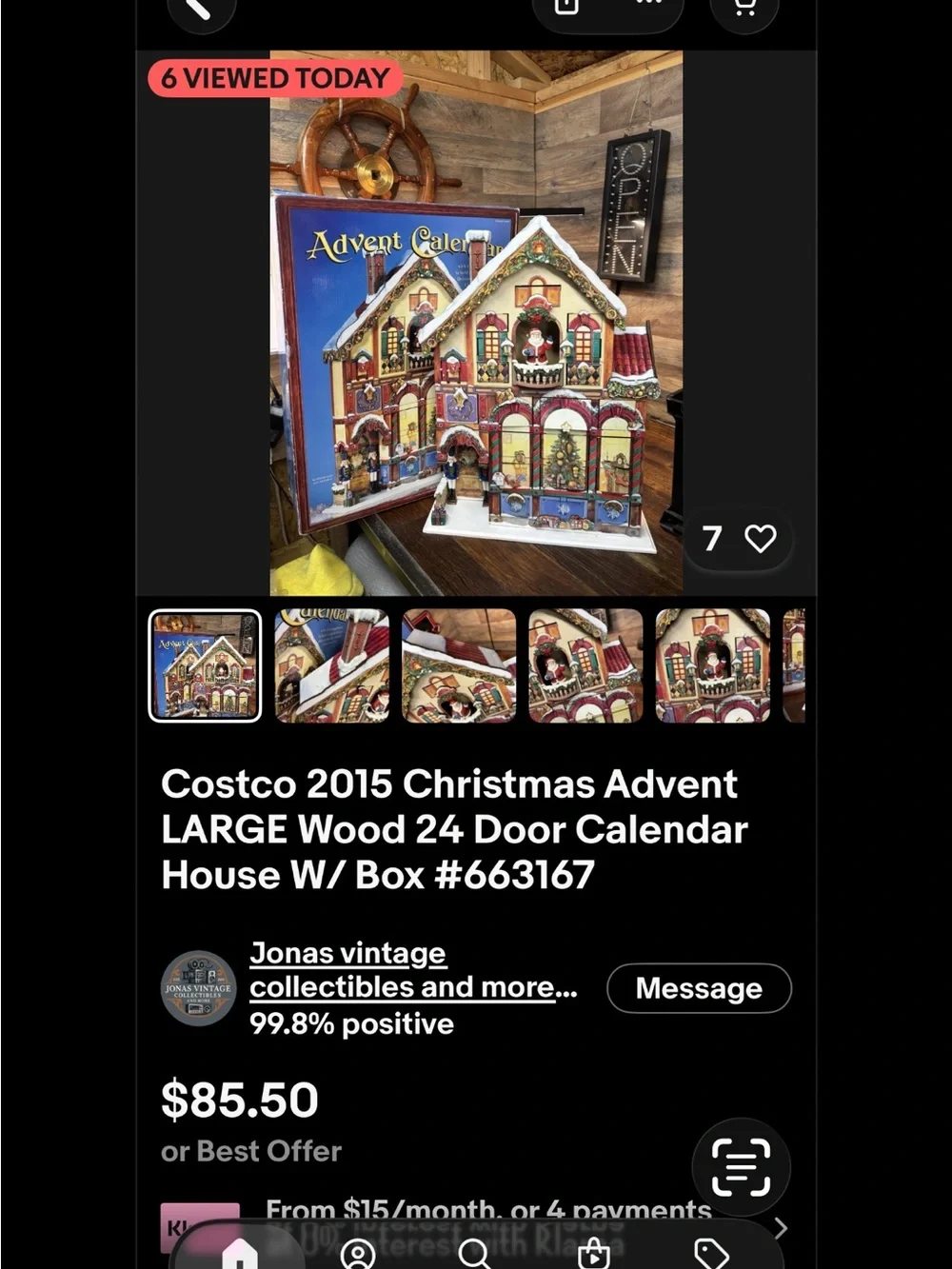 Wooden Advent Calendar House - Festive Red & White